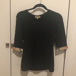 Burberry 3/4 sleeve black shirt